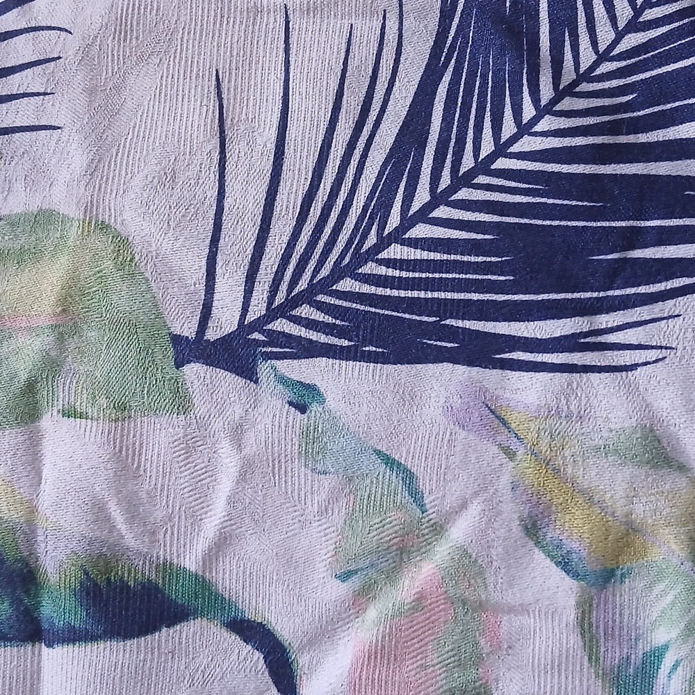 Vntg TOMMY BAHAMA Hawaiian Men's Silk Shirt XXL Blue & Green Floral